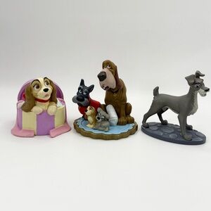 Vintage Disney Store Exclusive Lil Classics Lady & the Tramp PVC Figures 90s Lot